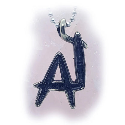 LA Los Angeles Letter Combination Sterling Silver Pendant V2