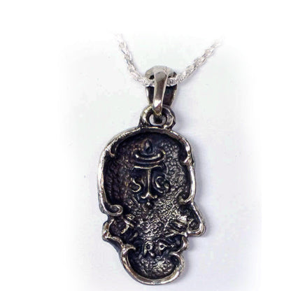 Lady Body Man Face Sterling Silver Pendant