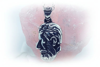 Lady Body Man Face Sterling Silver Pendant
