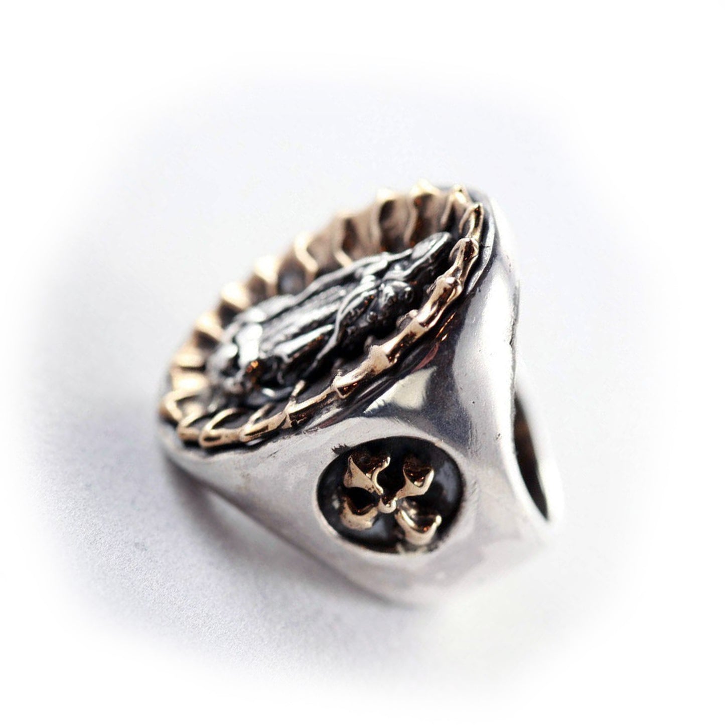 Lady of Guadalupe Two Tone Sterling Silver & Bronze Ring