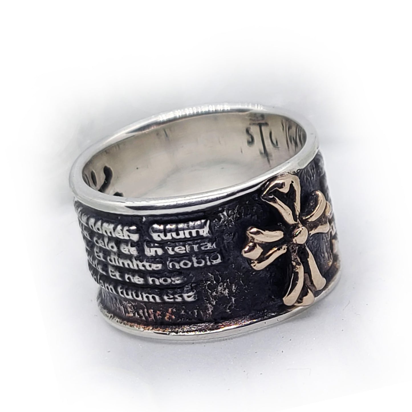 Latin Lord Prayer Sterling Silver Ring