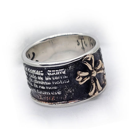 Latin Lord Prayer Sterling Silver Ring