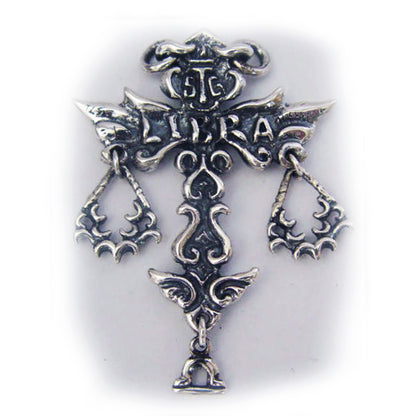 Libra "September 23 - October 22" Sterling Silver Pendant or Necklace