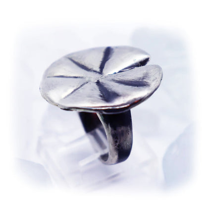 Lily Pad Flower Sterling Silver Ring