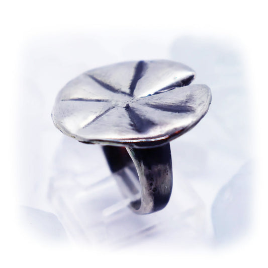 Lily Pad Flower Sterling Silver Ring
