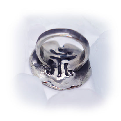 Lily Pad Flower Sterling Silver Ring