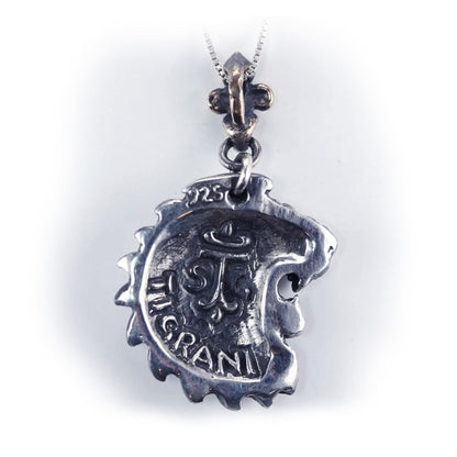Lion Head Sterling Silver Pendant