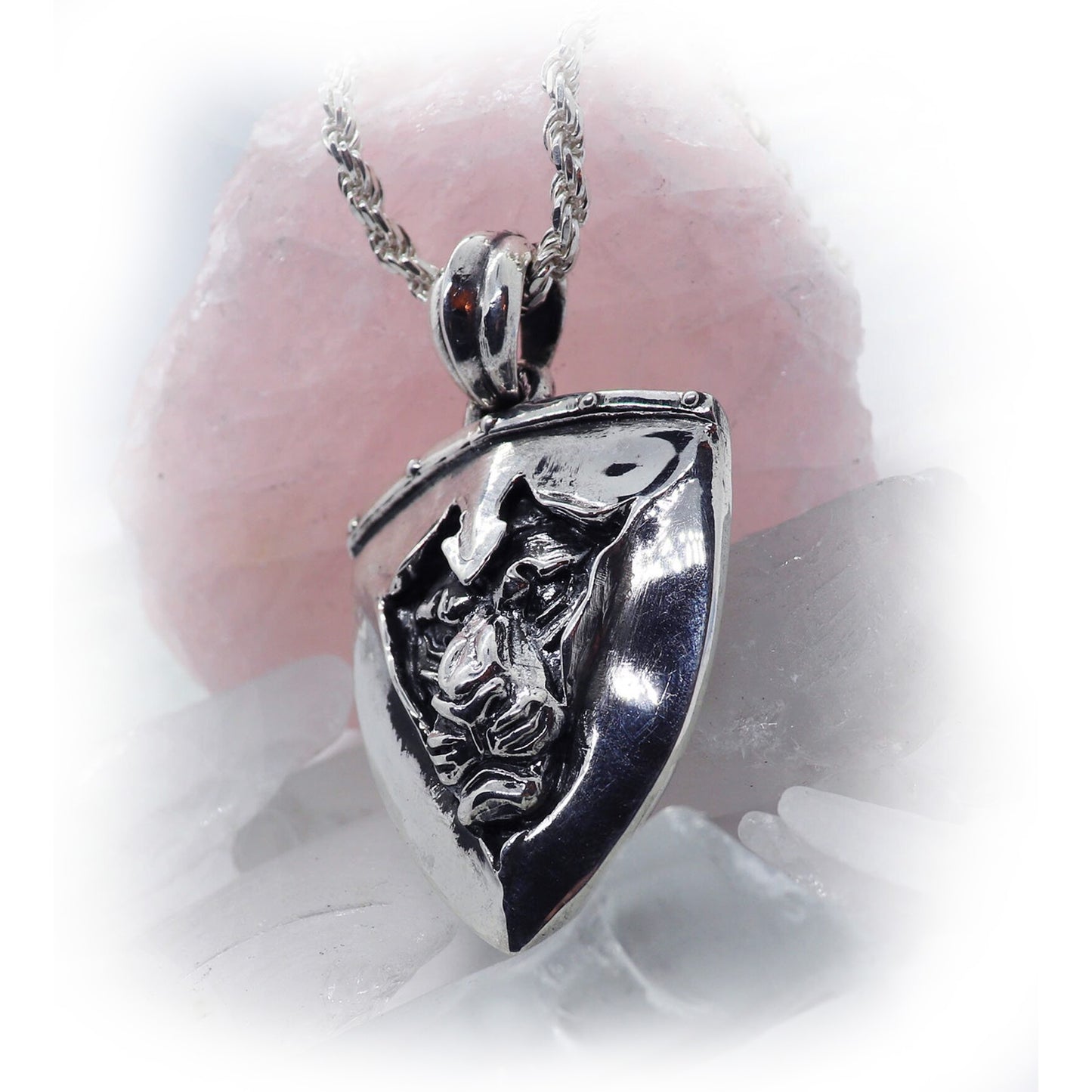 Lion Shield Braked sterling Silver Pendant