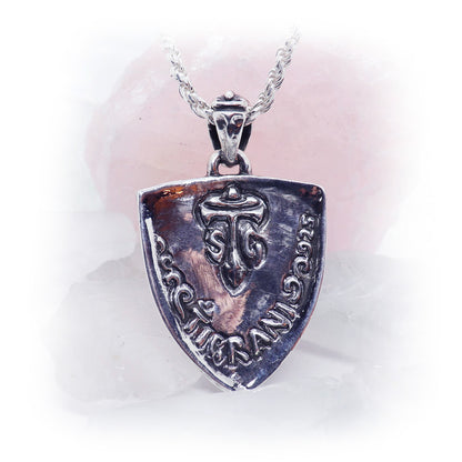 Lion Shield Braked sterling Silver Pendant
