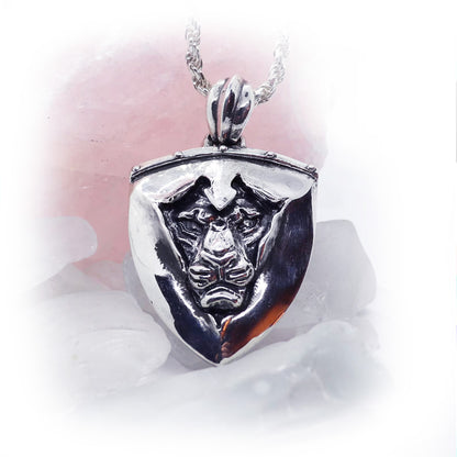Lion Shield Braked sterling Silver Pendant
