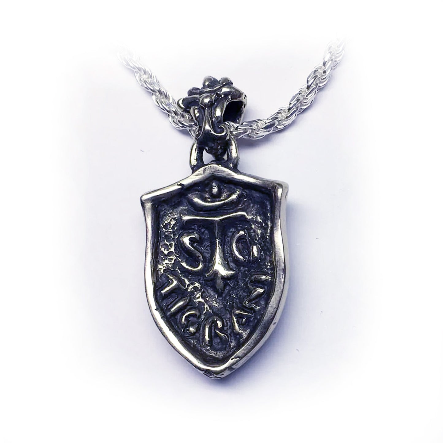 Lion Shield Heraldry Sterling Silver Pendant