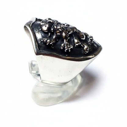 Lion Shield sterling Silver Ring
