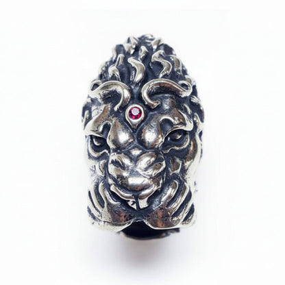 Lion Big Head Sterling Silver Ring