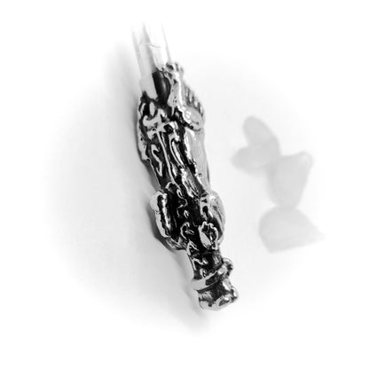 Attacking Lion Body Sterling Silver Cigarette Pipe