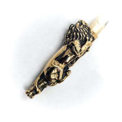 Attacking Lion Body Sterling Silver Cigarette Pipe