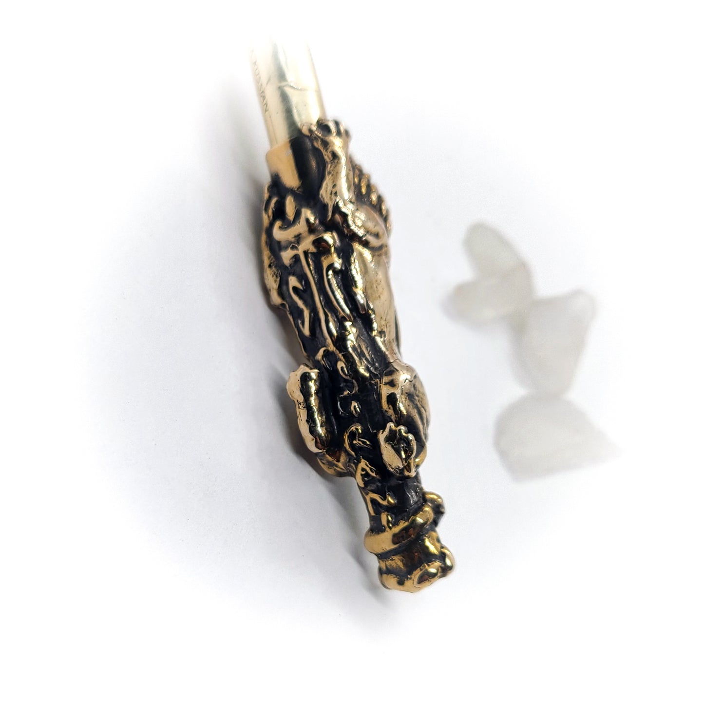 Attacking Lion Body Sterling Silver Cigarette Pipe
