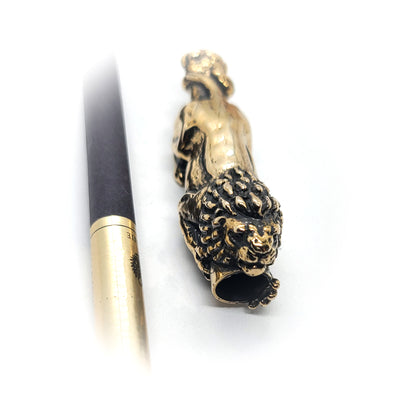 Attacking Lion Body Sterling Silver Cigarette Pipe