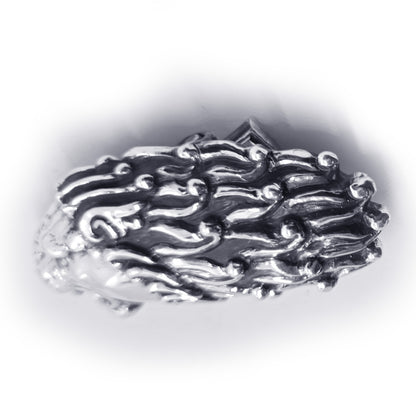 Lion Angry Head Curly Designed Hair Sterling Silver Belt Buckle