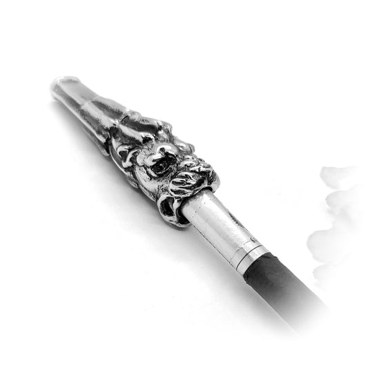 Lion Head Sterling Silver Cigarette Pipe