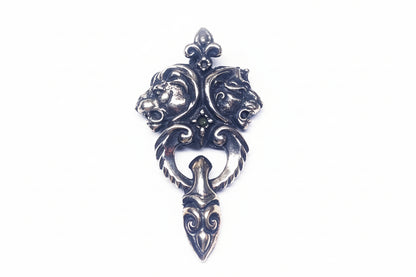 Lions Heads Sterlig Silver with Bronze Pendant