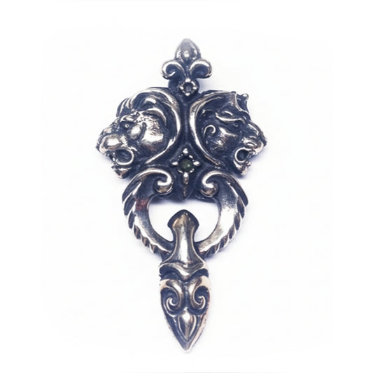Lions Heads Sterlig Silver with Bronze Pendant