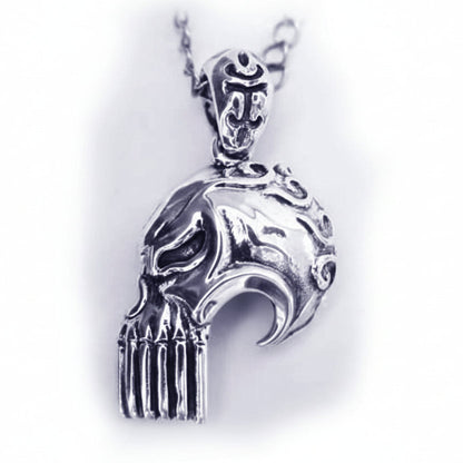 Long Teeth Sterling Silver Skull Pendant