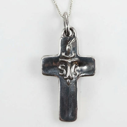 Lord’s Prayer Silver Cross With Praying Hands