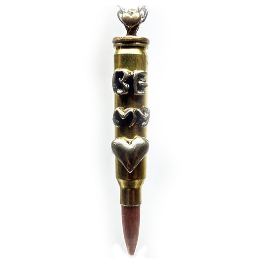 "Be My Love" Love Bullet Silver Pendant