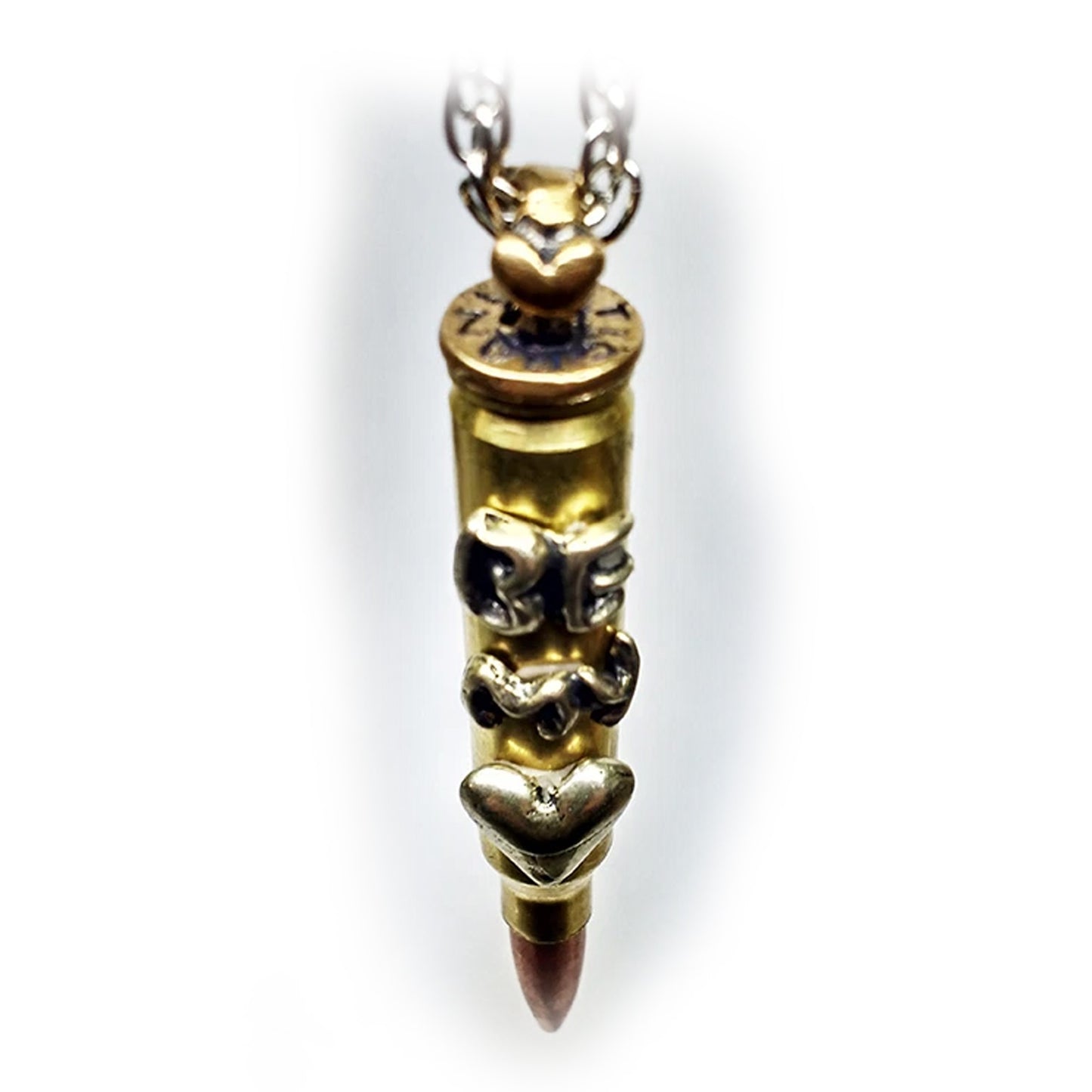 "Be My Love" Love Bullet Silver Pendant