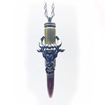 Ox Year Zodiac Love Bullet Sterling Silver Pendant