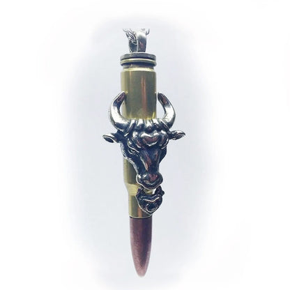 Ox Year Zodiac Love Bullet Sterling Silver Pendant