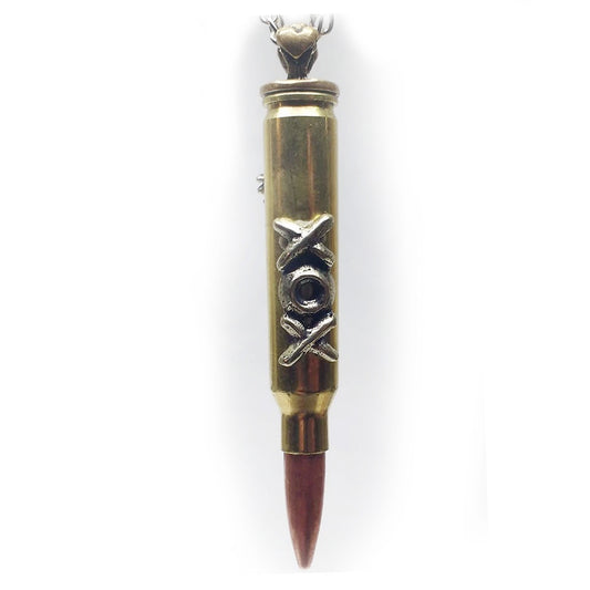 ''XOX'' Love Bullet Silver Pendant