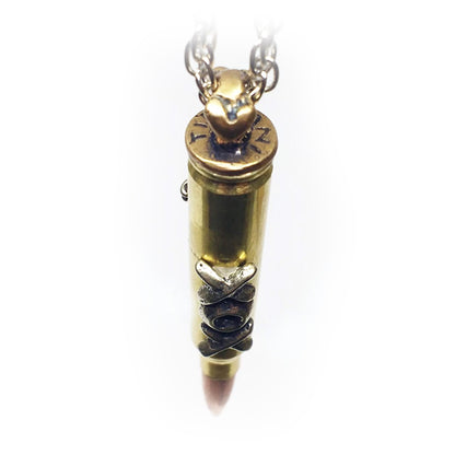 ''XOX'' Love Bullet Silver Pendant