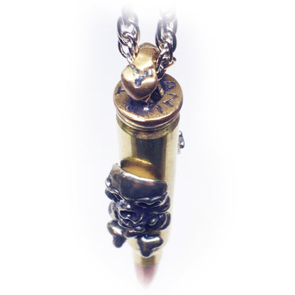 Loves Lovely Skull Love Bullet Silver Pendant