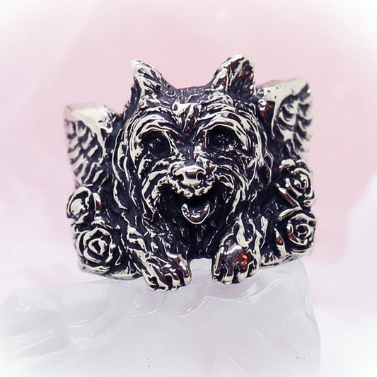 Maltese dog In Heaven Sterling Silver Ring