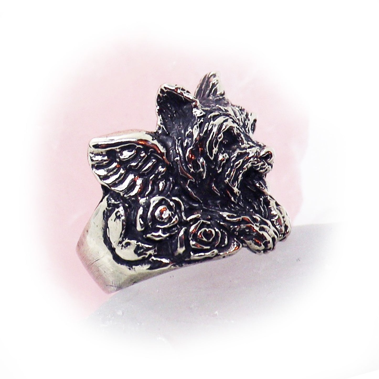 Maltese dog In Heaven Sterling Silver Ring