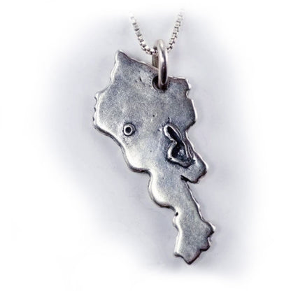 Map of Armenia Sterling Silver Pendant