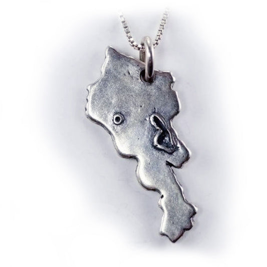 Map of Armenia Sterling Silver Pendant