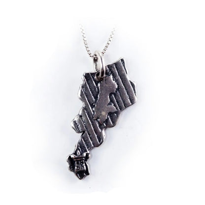 Map of Armenia Sterling Silver Pendant