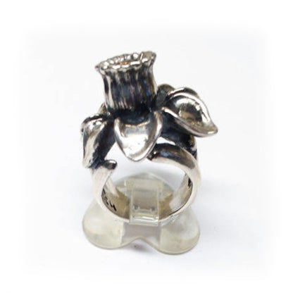 March Birth Flower Daffodil Sterling Silver Ring