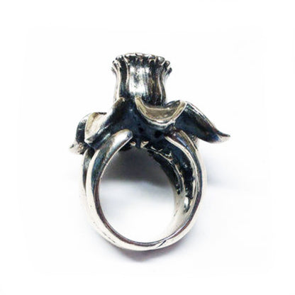 March Birth Flower Daffodil Sterling Silver Ring