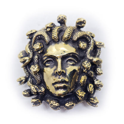 Medusa Gorgo Brass Belt Buckle
