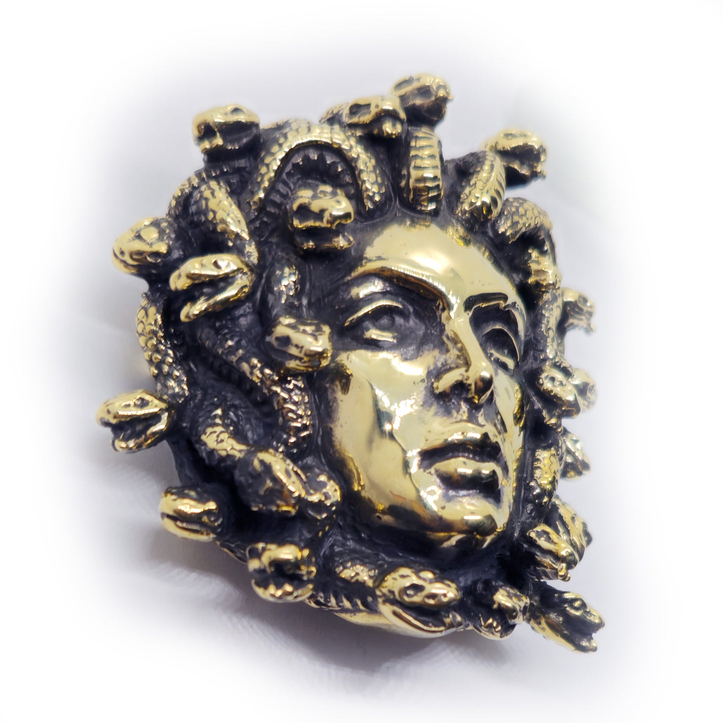Medusa Gorgo Brass Belt Buckle