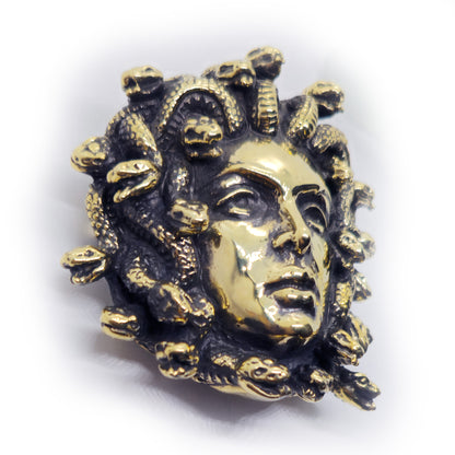 Medusa Gorgo Brass Belt Buckle