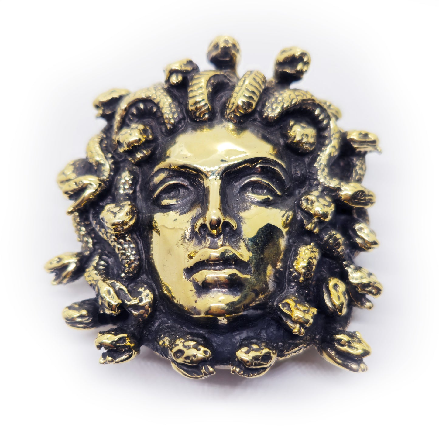 Medusa Gorgo Brass Belt Buckle