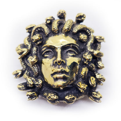 Medusa Gorgo Brass Belt Buckle