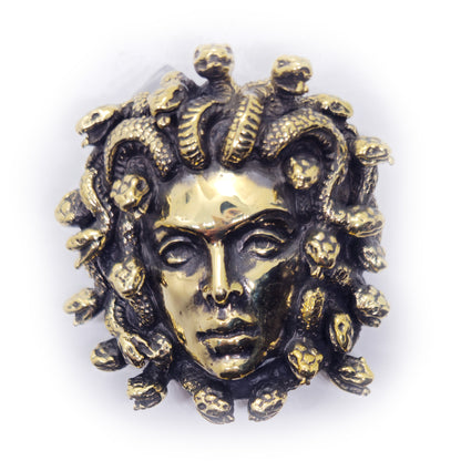 Medusa Gorgo Brass Belt Buckle
