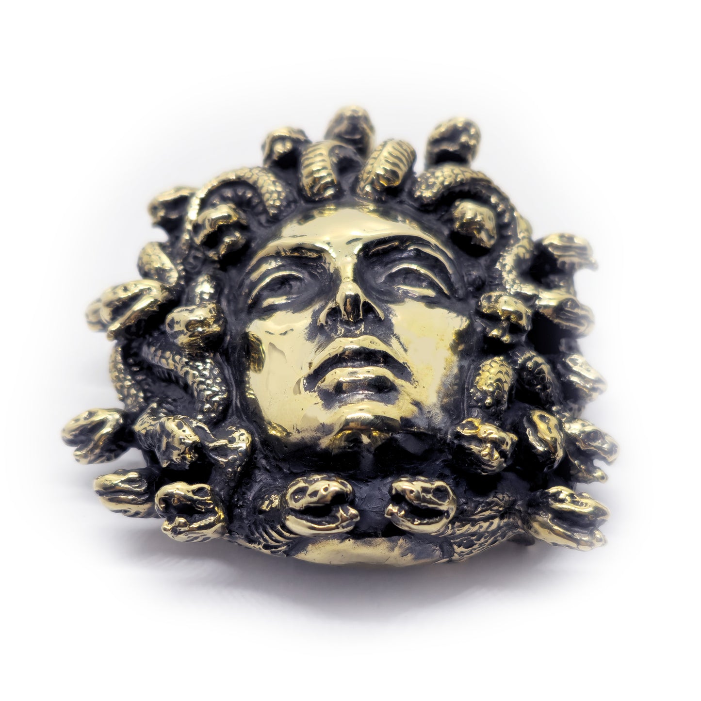 Medusa Gorgo Brass Belt Buckle