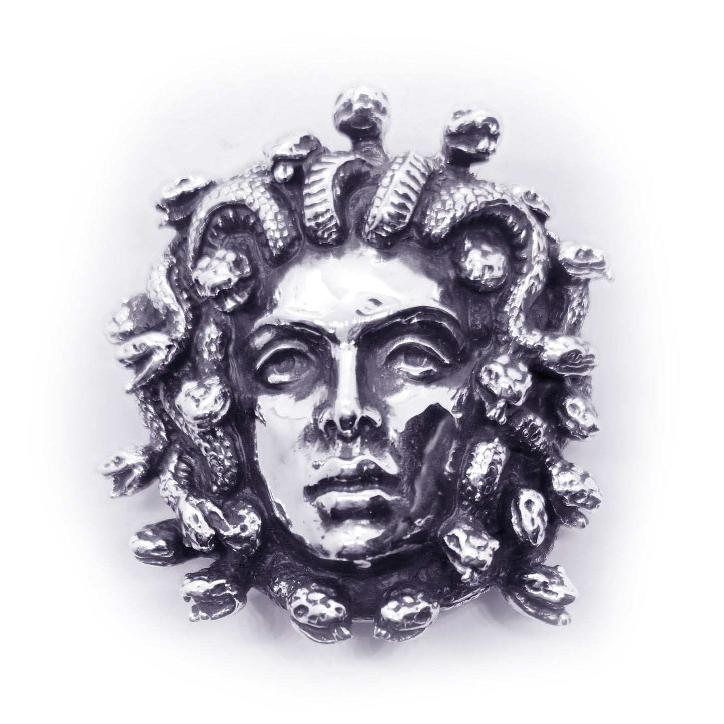 Medusa Gorgo Sterling Silver Belt Buckle