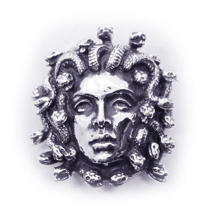Medusa Gorgo Sterling Silver Belt Buckle